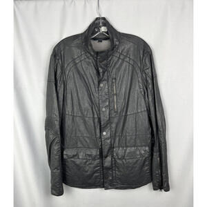 John Varvatos Snap Front Motocross Linen Jacket Black Size 50 EU, 40 US